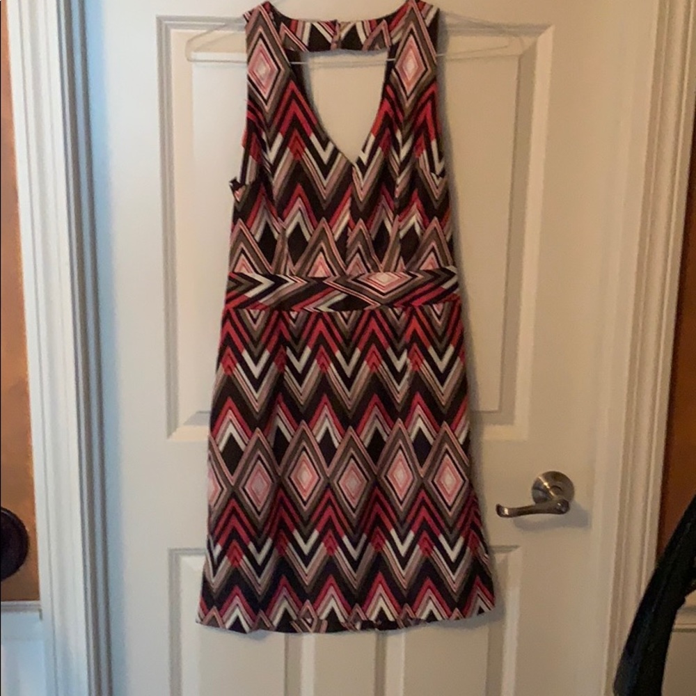 Pink black and tan banana republic dress